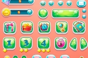 卡通Q版休闲消除类游戏UI图标EPS矢量源文件下载