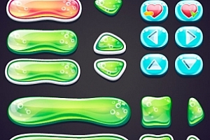 几个纯按钮图标背景框 卡通休闲Q版游戏按钮矢量素材