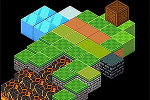 2D像素游戏等距图块素材 我的世界风格游戏地图