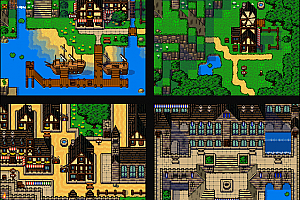 Ivan Voirol制作的16x16px正交图块 像素风格游戏地图素材