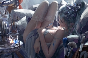 wlop鬼刀系列插画作品4K高清大图下载【53P】