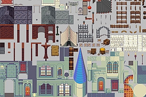 高精度的欧美中世纪风格RPG像素游戏地图素材包