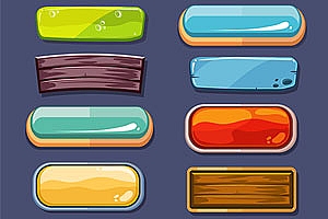 休闲卡通风格的游戏按钮底板EPS矢量源文件