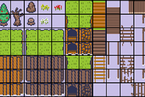 RPG游戏素材 自然场景地图元素 附带几组人物角色