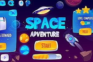 科幻卡通星球元素2D游戏GUI界面素材源文件