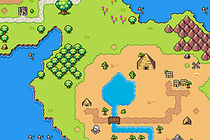 整洁且色彩丰富的世界地图图块集 适合JRPG环球地图或类似Fire Emblem的策略游戏