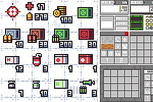 像素射击类科技游戏UI界面素材