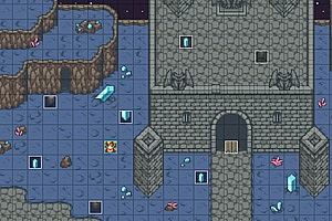 暗黑类像素游戏地图场景拼贴PNG