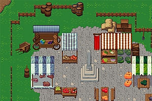 中世纪风格像素游戏地图场景装饰元素