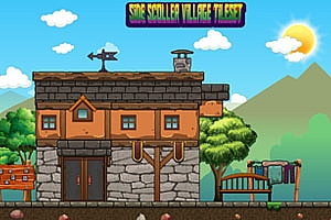 2D横版游戏小村庄地图场景图片素材