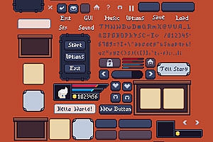 像素艺术GUI元素游戏素材