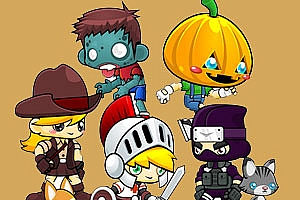 卡通游戏角色半头身2D忍者战士刺客猫狗PNG动画序列素材