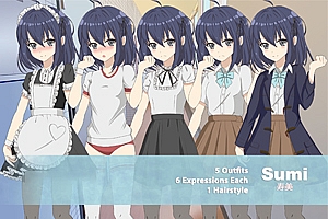 一个日漫风格萝莉女生半身立绘文字游戏角色素材