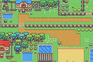 田园海岛森林生活模拟像素游戏地图素材