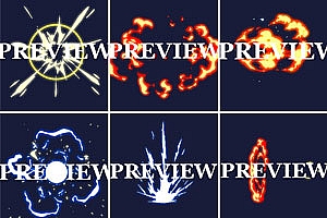 像素游戏9款爆炸冲击波特效序列帧素材