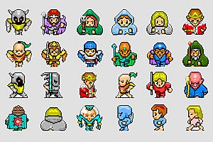 RPG像素游戏角色NPC四方向行走序列帧动画素材