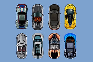 16台顶部视觉像素汽车辆静态PNG图片素材