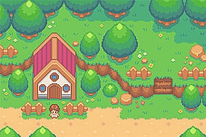 绿色森林小地图场景图块素材