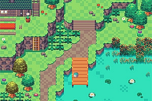 RPG像素风绿色场景游戏地图图块素材