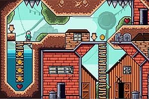 横版冒险像素游戏关卡地图素材