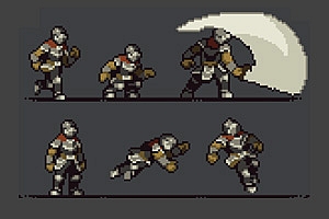 持剑骑士像素游戏角色动画序列帧素材