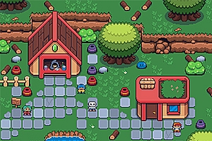 卡通像素风绿色森林草地游戏场景地图元素PNG拼接图块复古RPG资源