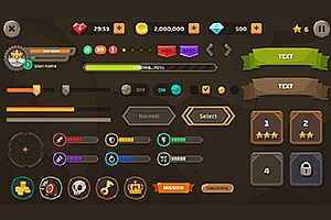 Unity3D GUI Kit The Stone 1.1.4 经典UI素材含PSD源文件