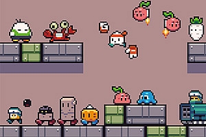 像素游戏迷你角色动画序列素材