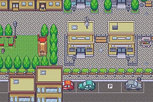 清爽的现代城市像素风格游戏地图图块素材