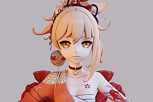 原神3D角色模型Blender卡通动漫人物二次元CG游戏素材带绑定动作