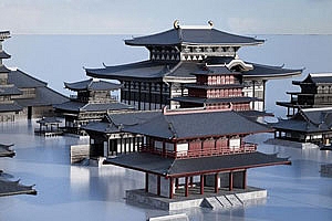 古风建筑模型日本江户寺庙Maya Unity 3D游戏素材