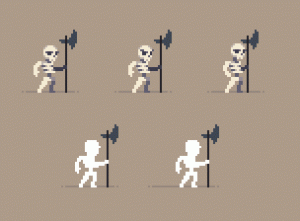 骷髅角色序列帧PNG素材 RPG恐怖类游戏角色素材