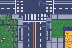 现代城市自上而下像素拼贴游戏素材