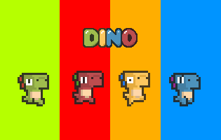 像素小恐龙横版游戏角色